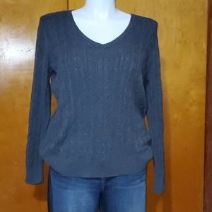 XXL St John's bay v-neck charcoal sweater